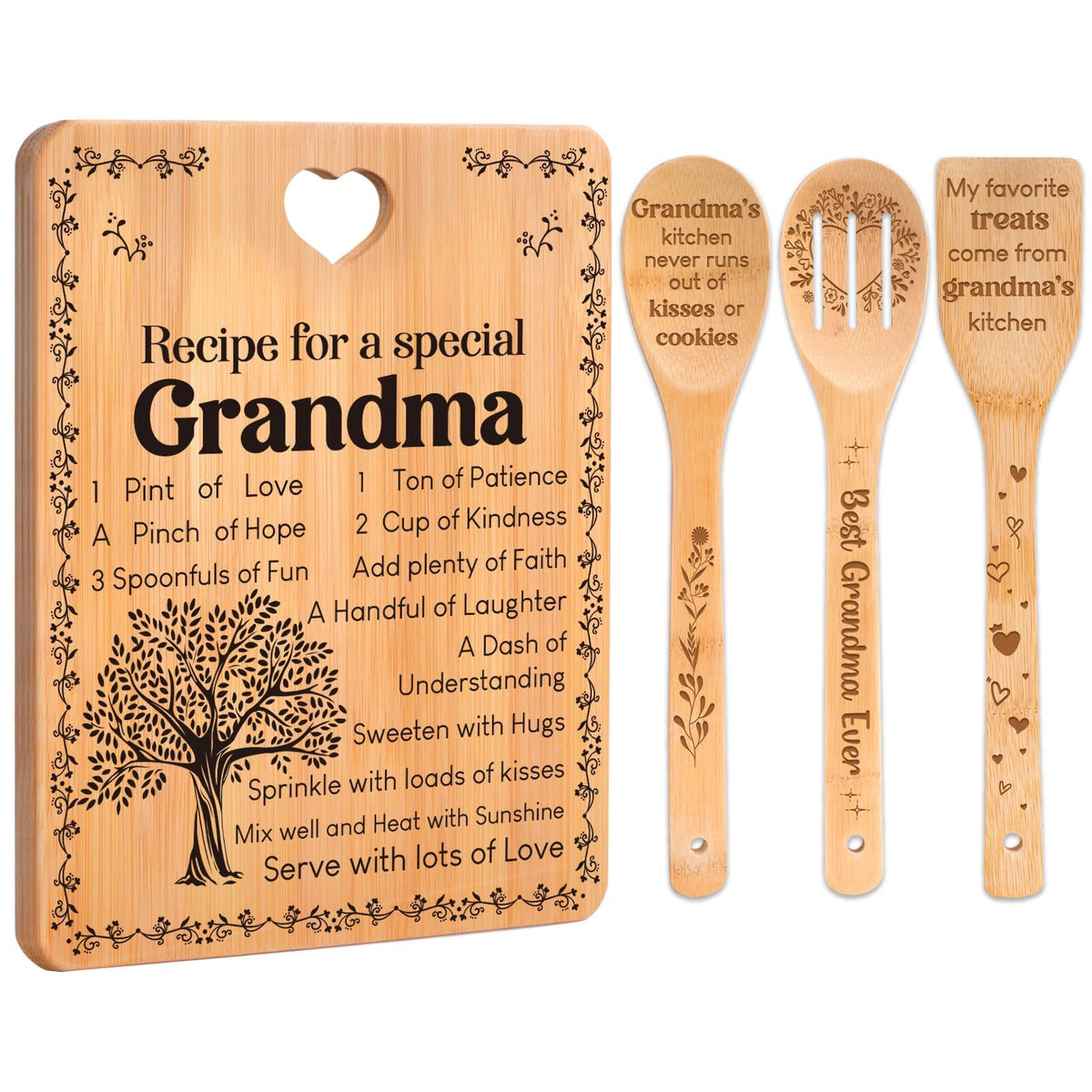 Apjielop tabla de corte con frases para abuelas, regalo sentimental para la cocina.