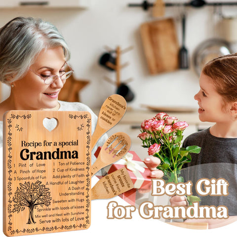 Apjielop tabla de bambú para Navidad, regalo práctico para abuelas.