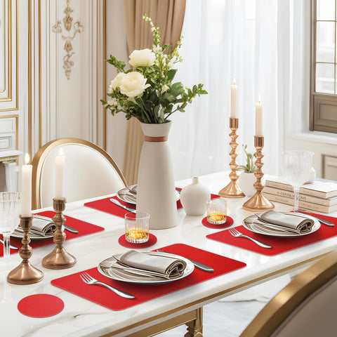 APLKER conjunto con estilo rojo que añade decoración a la mesa