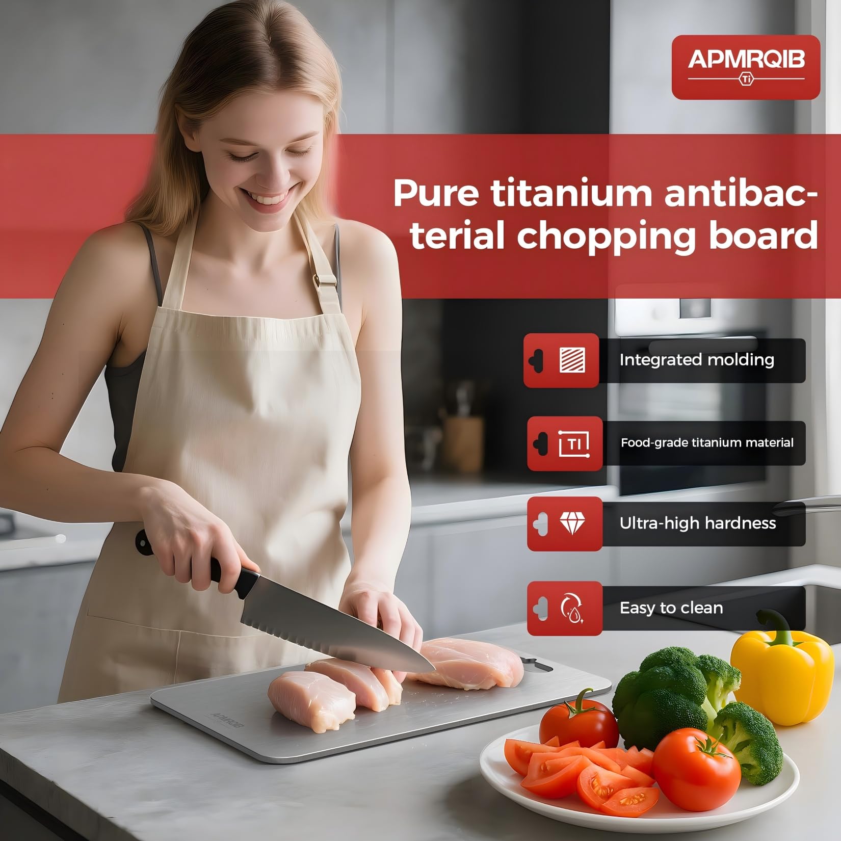 APMRQIB tabla titanio conjunto3 mediana, perfecta para verduras y hierbas