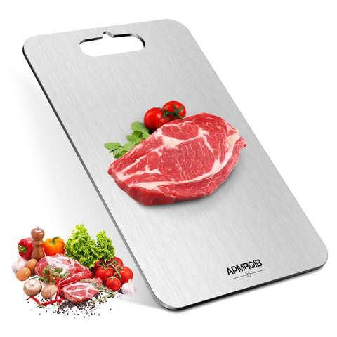 APMRQIB tabla de titanio, vista frontal, ideal para cortar carnes y verduras sin mezclar sabores.