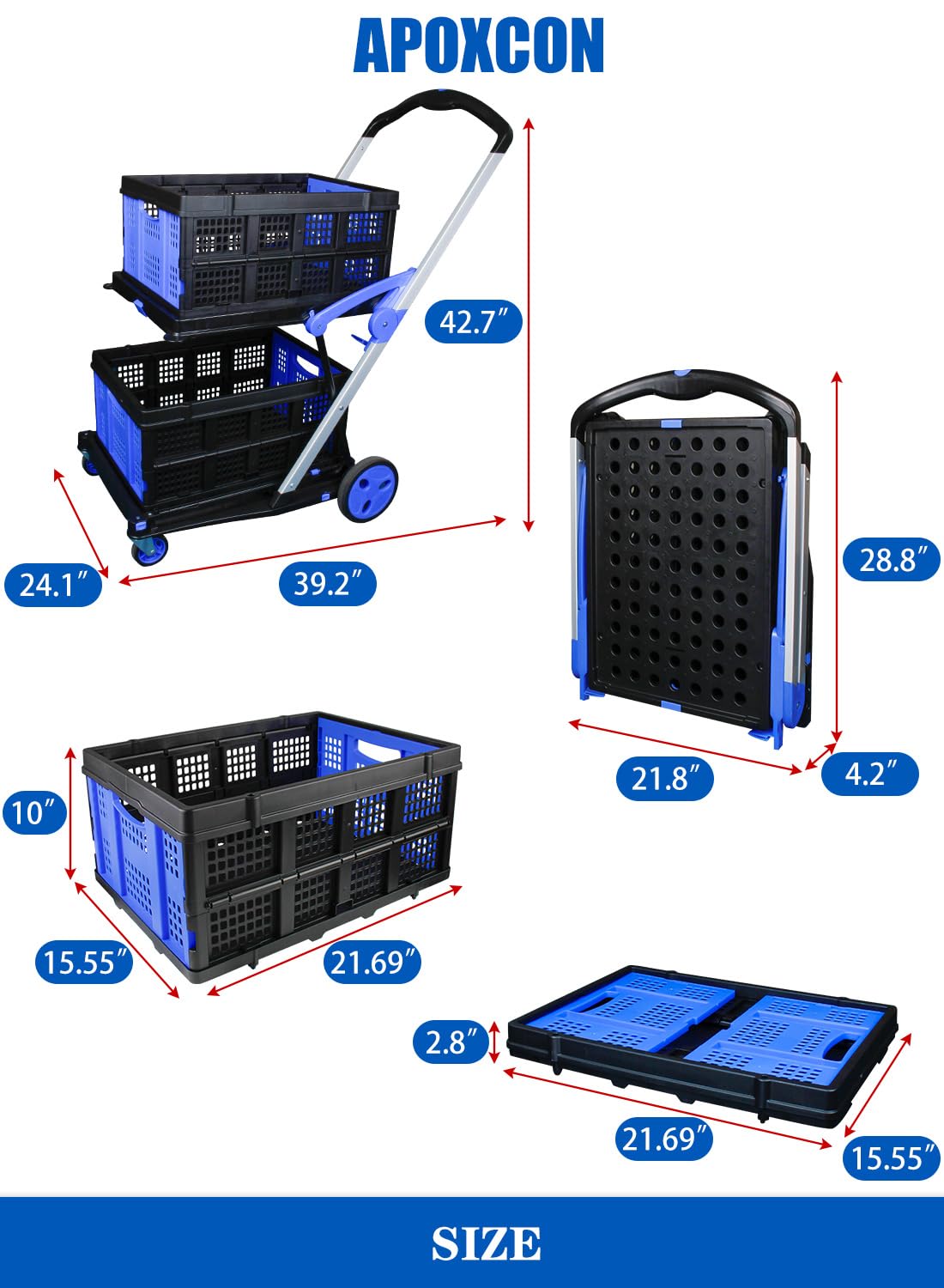 APOXCON ruedas 360 grados para movimiento suave y estable