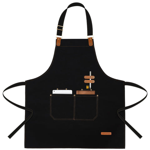Delantal APRONPANDA con bolsillos, ideal para cocinar y trabajar.
