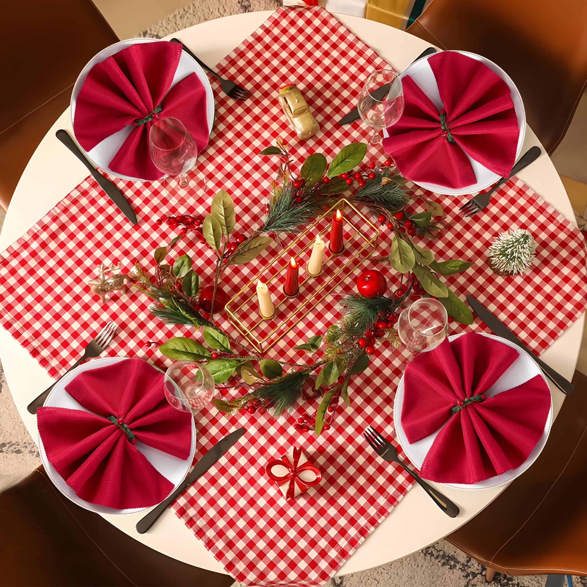 APTWOW Conjunto de anillos navideños 12 rojos para decoración versátil.