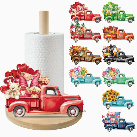 APUDWN portarrollos de papel en bambú para primavera, decoración festiva y organizada.