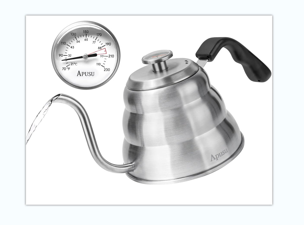 Apusu hervidor de vertido con termómetro para controlar la temperatura