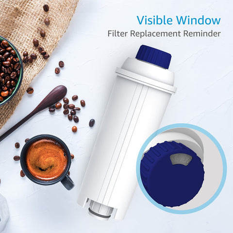 Filtro sin BPA de AQUA CREST para De'Longhi, seguridad de materiales.