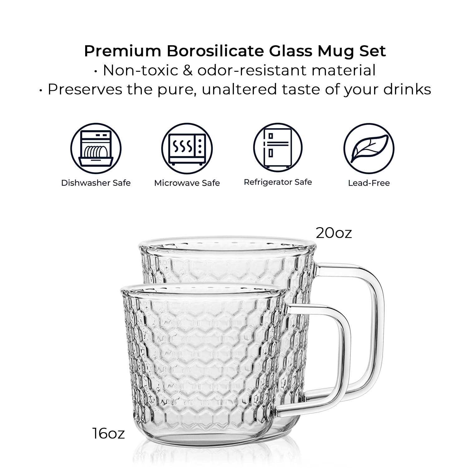 Aquach taza de café con diseño minimalista transparente y asa ergonómica