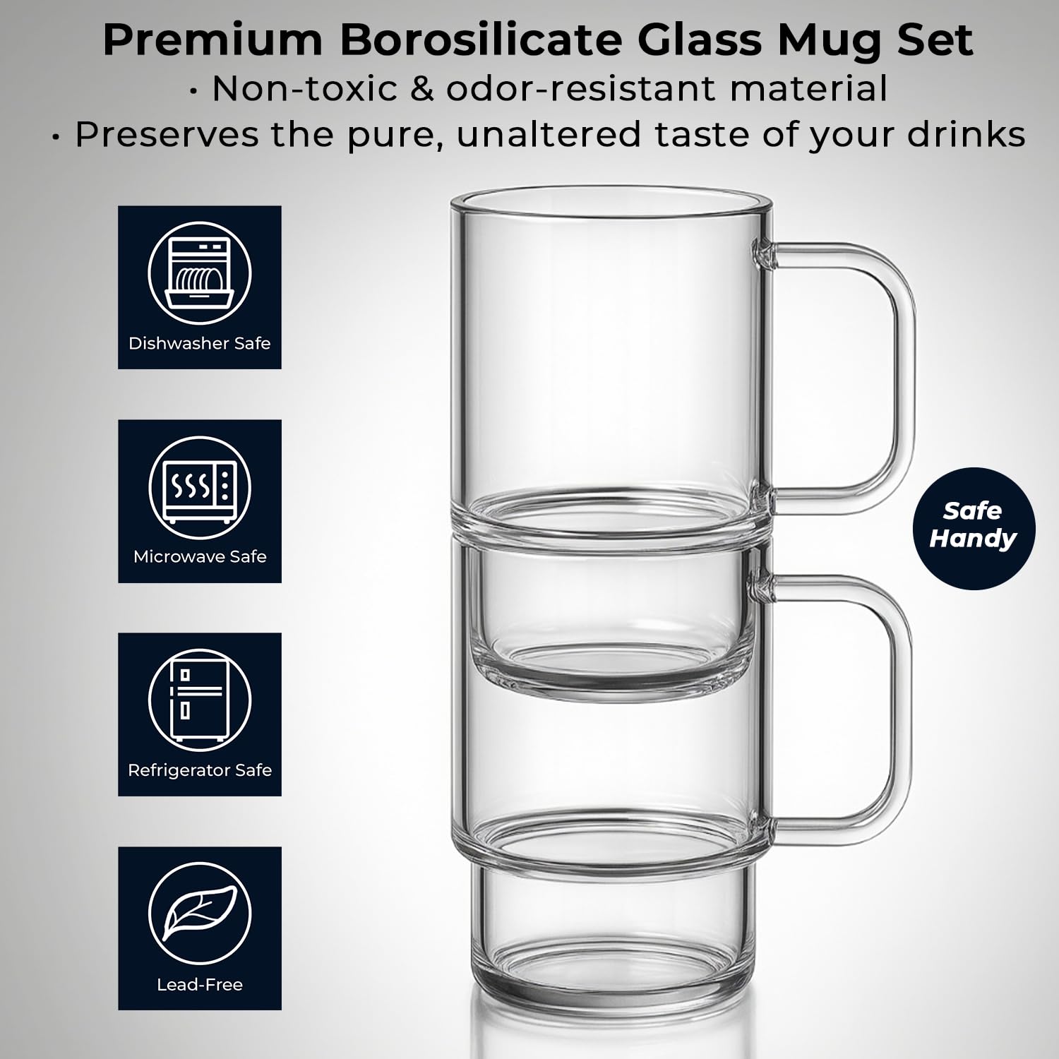 Aquach tazas claras apilables para uso diario y organización