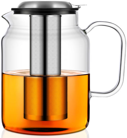 Aquach tetera de vidrio 85oz con infusor removible para grupos