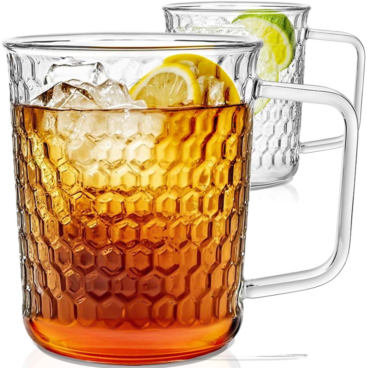 Aquach vaso cafe vidrio hexagonal muestra claridad y agarre estable para bebidas calientes.