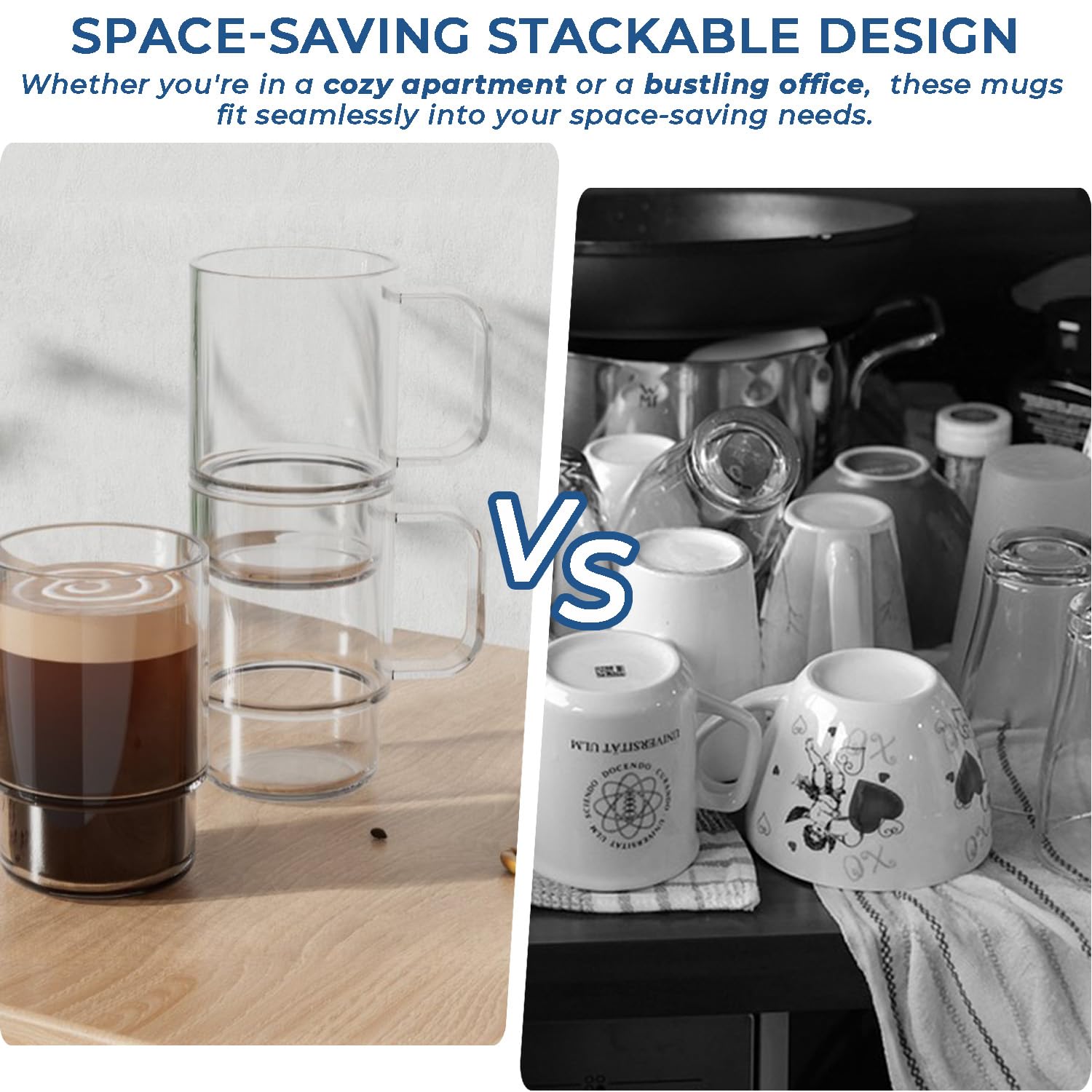 Aquach vasos de café de borosilicato, aptos para microondas