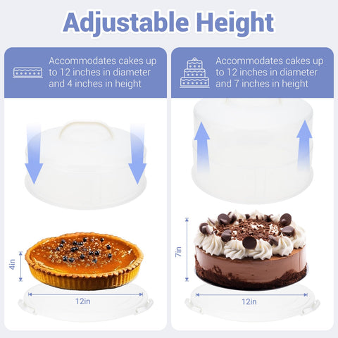 AquaLume Portatorta altura ajustable para diferentes pasteles.
