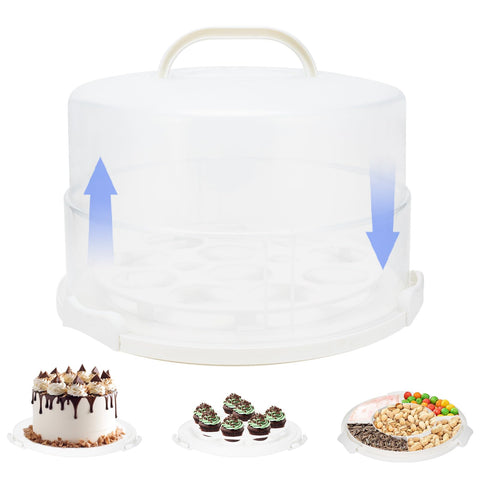 AquaLume Porta tortas con domo transparente y asa para transporte fácil.