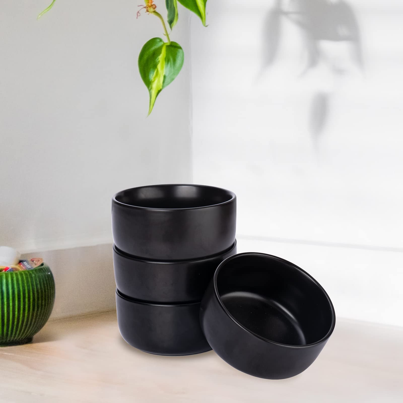 Aquiver cuencos cerámicos negro mate, perfecto para salsas y dips en reuniones