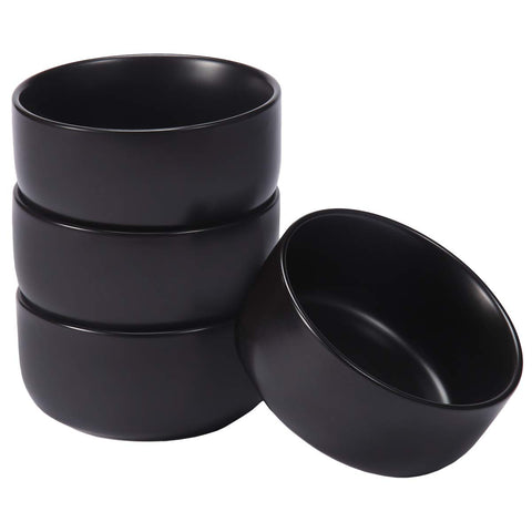 Aquiver cuencos cerámicos negro mate, juego de 4, ideal para postres y salsas
