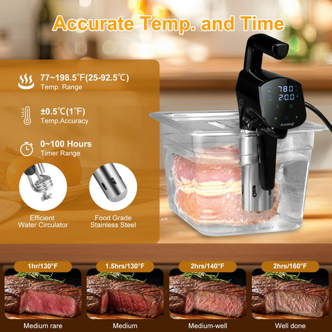 Ararising cocedor sous vide IPX7 seguridad y limpieza sin complicaciones