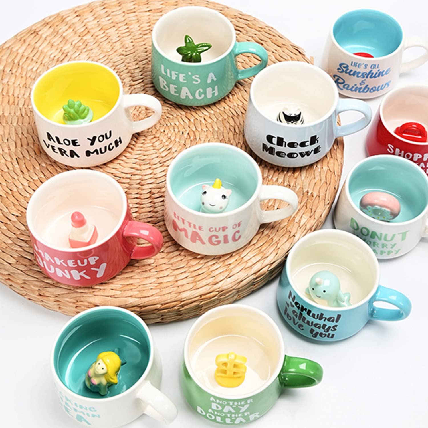 Taza Arawat con dibujos 3D de dinosaurios divertidos