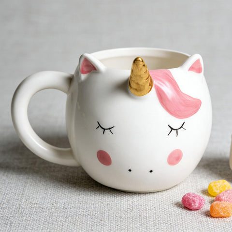 Taza para té o café con gran capacidad y unicornio