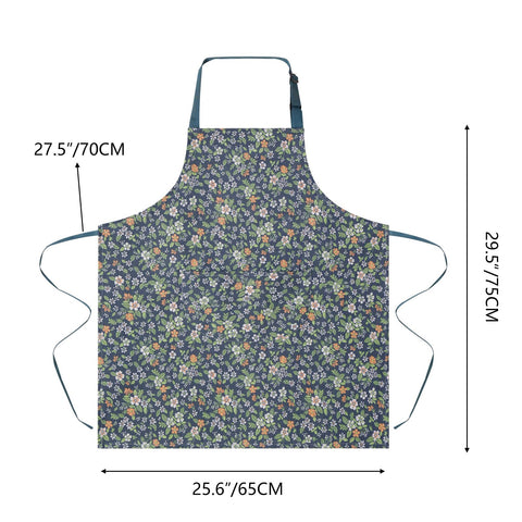 Delantal floral ARBINSON ajustable con correa 14-24 pulgadas para tallas variadas.