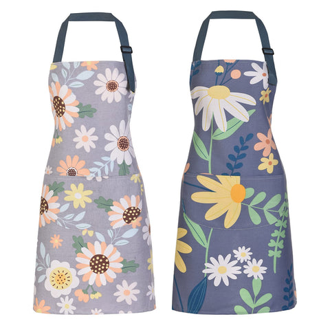 ARBINSON delantal floral para mujer con bolsillos, práctico para cocinar
