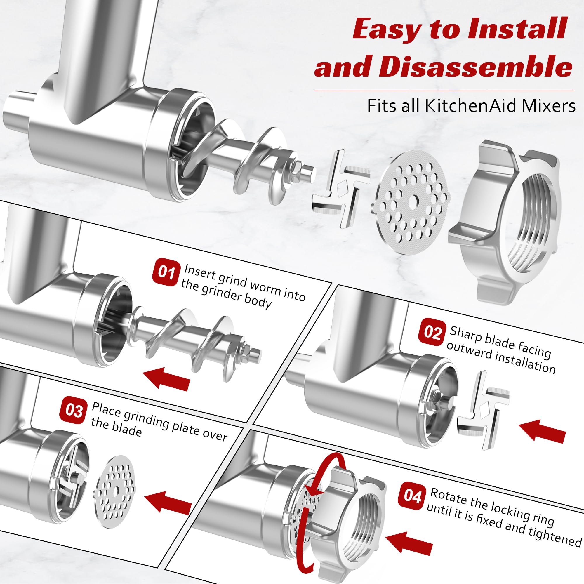 Arcbt molinillo para KitchenAid: conjunto fácil de guardar y usar