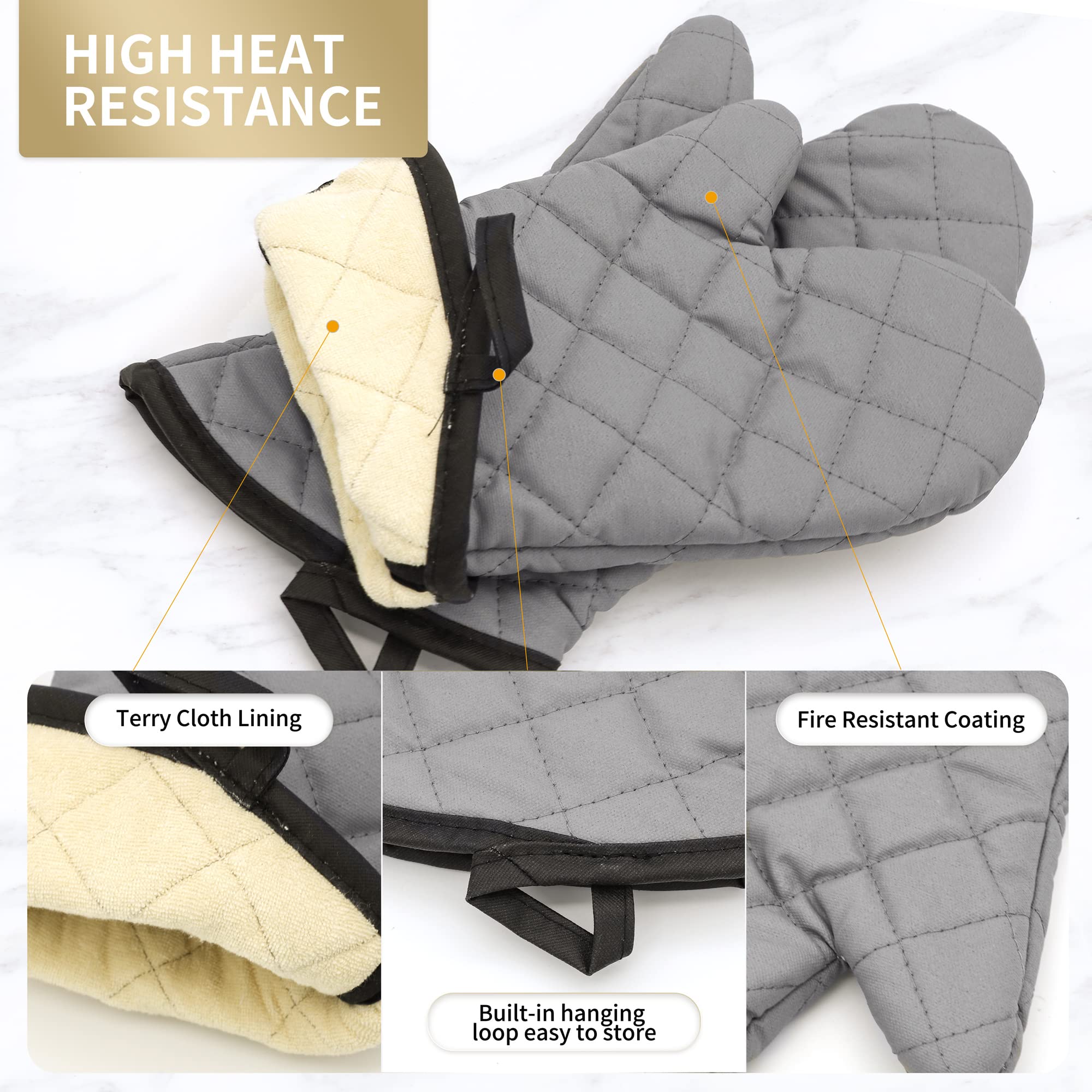ARCLIBER dos pares guantes horno gris listos para uso profesional