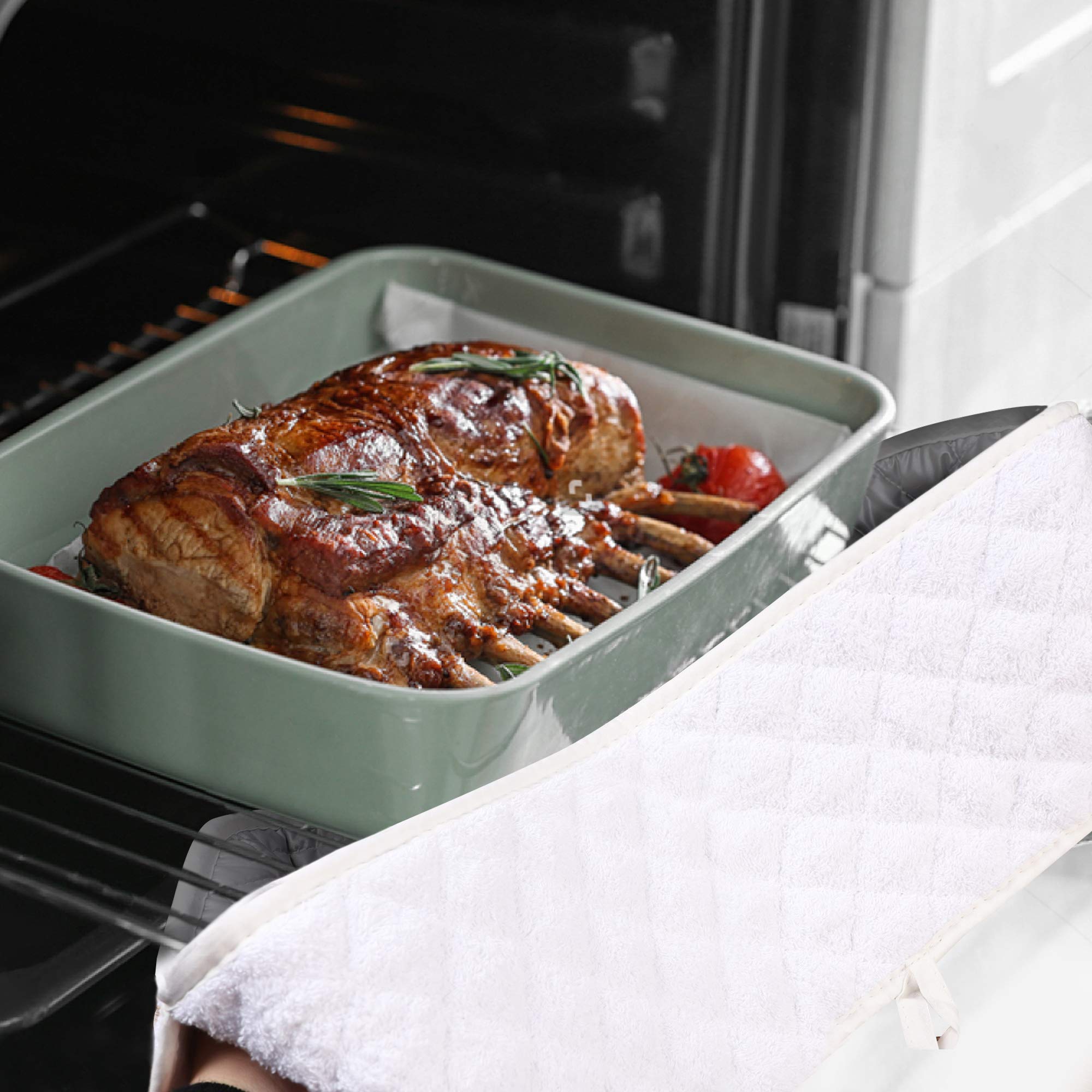 ARCLIBER manopla doble para horno ofrece tacto suave y cómodo.