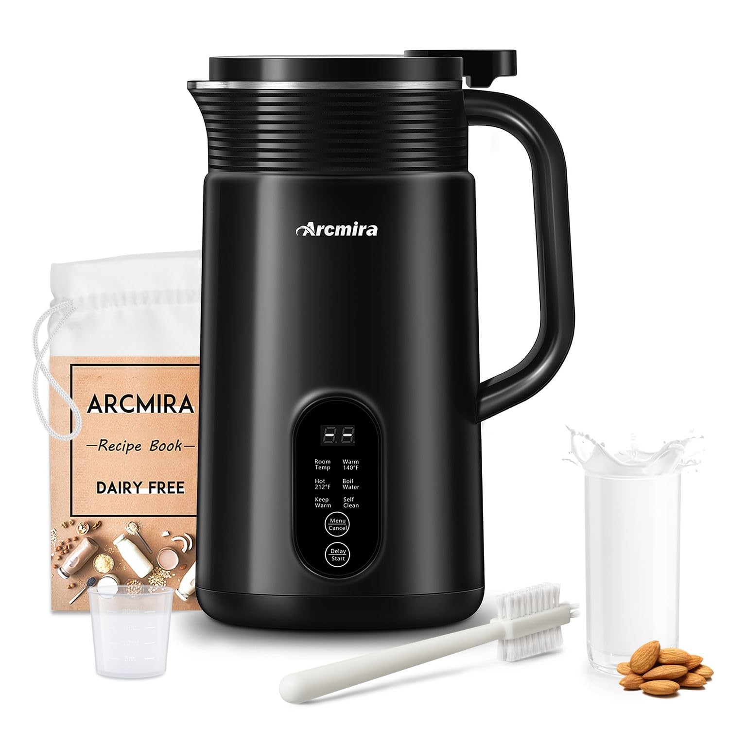 Arcmira 6 en 1 Nut Milk Maker con panel de iluminación para control preciso.