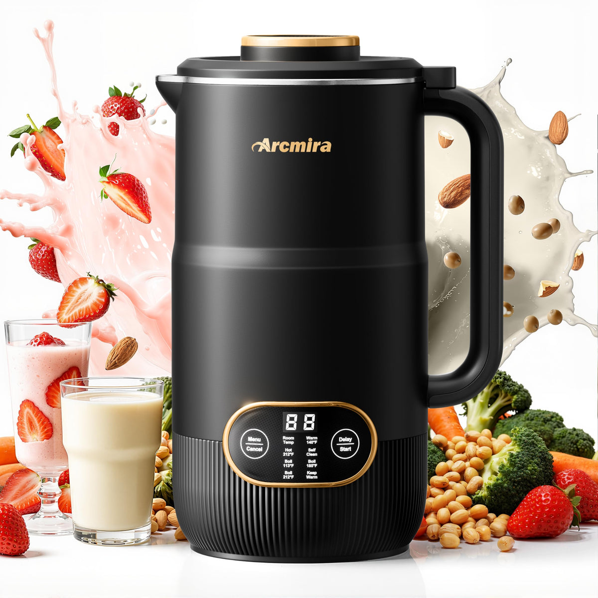 Arcmira leche de nuez 8 en 1, lista en la jarra de 1000 ml