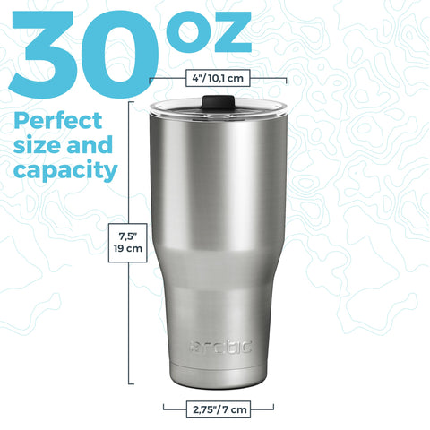 Arctic Tumblers 30 oz naranja diseño ergonómico para agarre cómodo.