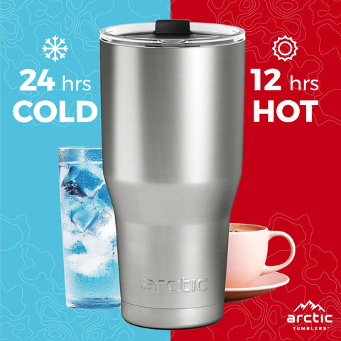 Arctic Tumblers, tapa sin derrames, ideal para viajar y evitar salpicaduras.