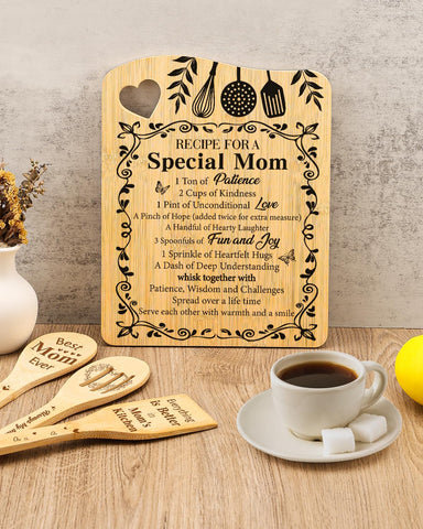 Aremdys diseño receta para mamá en bambú, regalo sentimental y práctico.