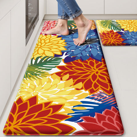 Arenarug alfombra cocina con florales grandes: cómoda para cocinar largas sesiones