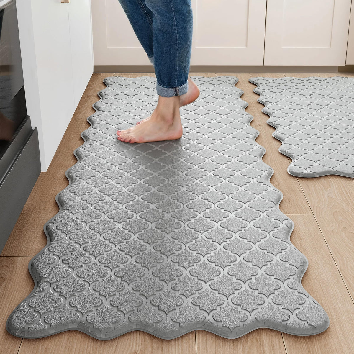 Arenarug tapete cocina con borde ondulado para mayor comodidad al cocinar.