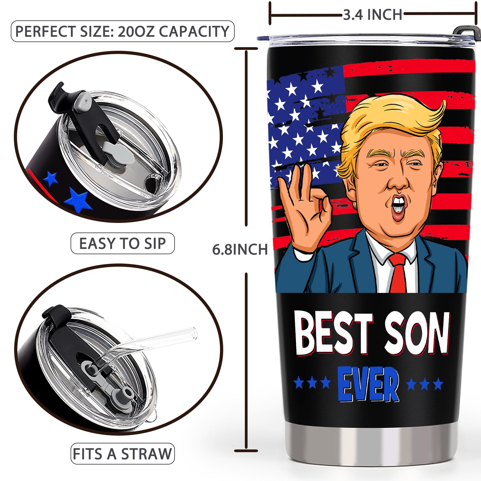 AREOK Taza 20oz con tapa deslizante segura para evitar derrames.
