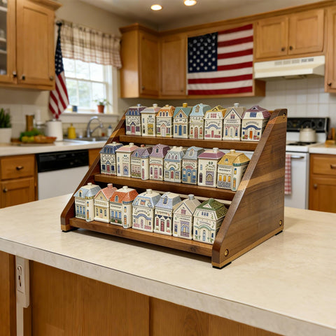 Arflo Acacia Spice Rack capacidad para tarros de 113 ml.