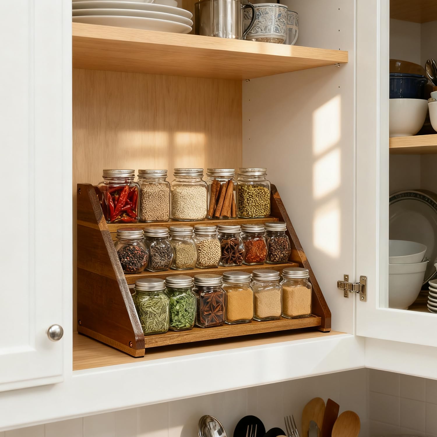 Arflo Acacia Spice Rack lados robustos para mayor durabilidad.