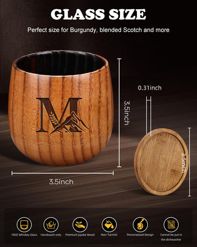 Argefkeen detalle del grano de madera, textura única en cada vaso.