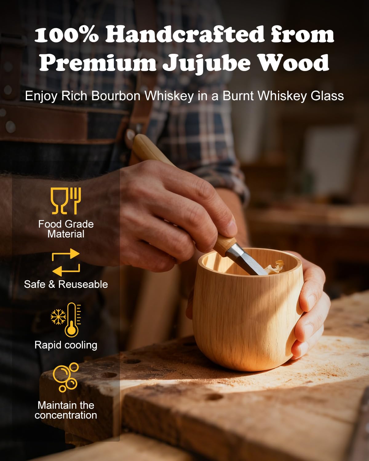 Vaso Argefkeen whisky con madera azufaifo para una experiencia suave.