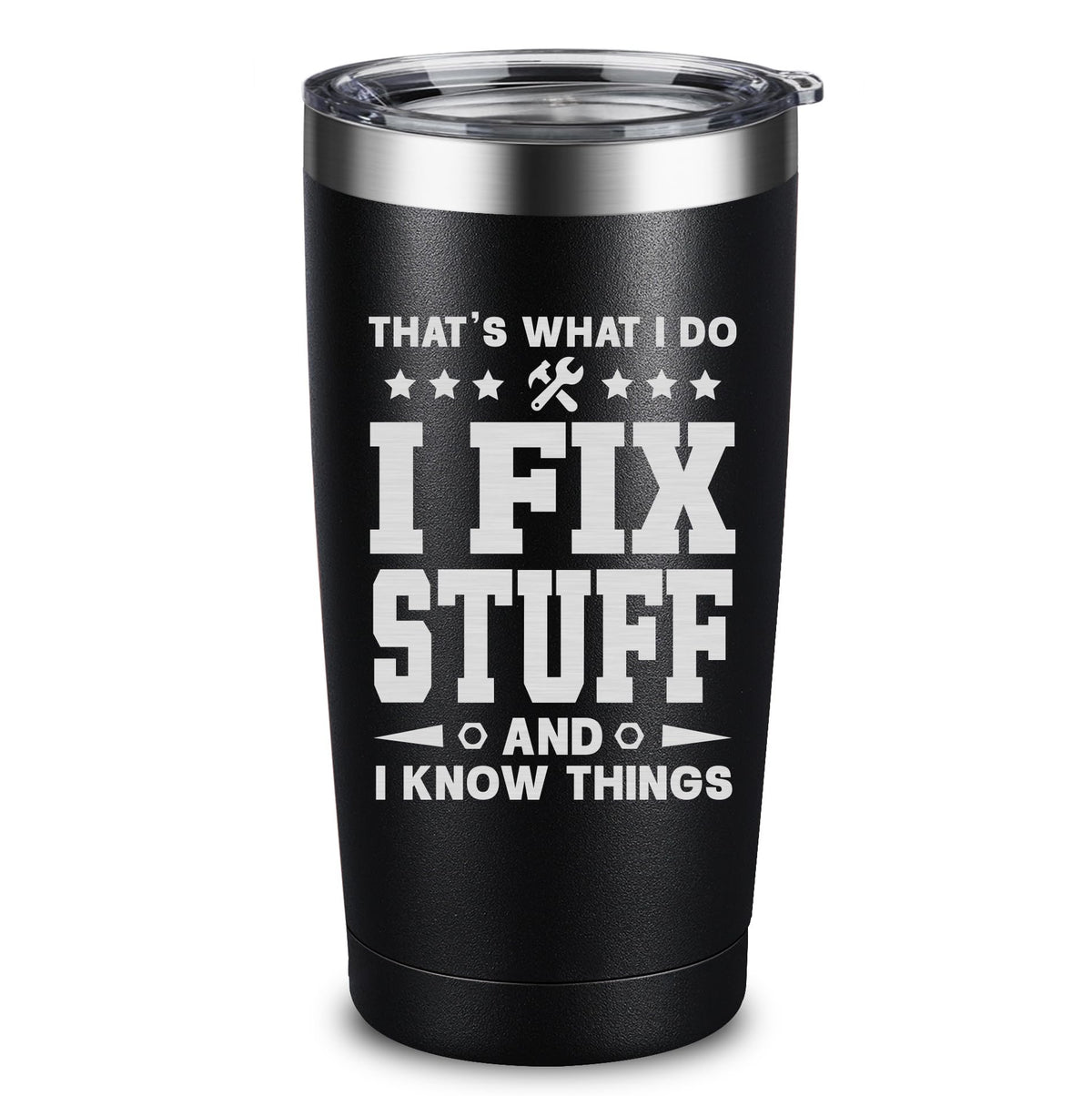 ARIABLE tumbler 20oz grabado negro, ideal para bebidas a lo largo del día.