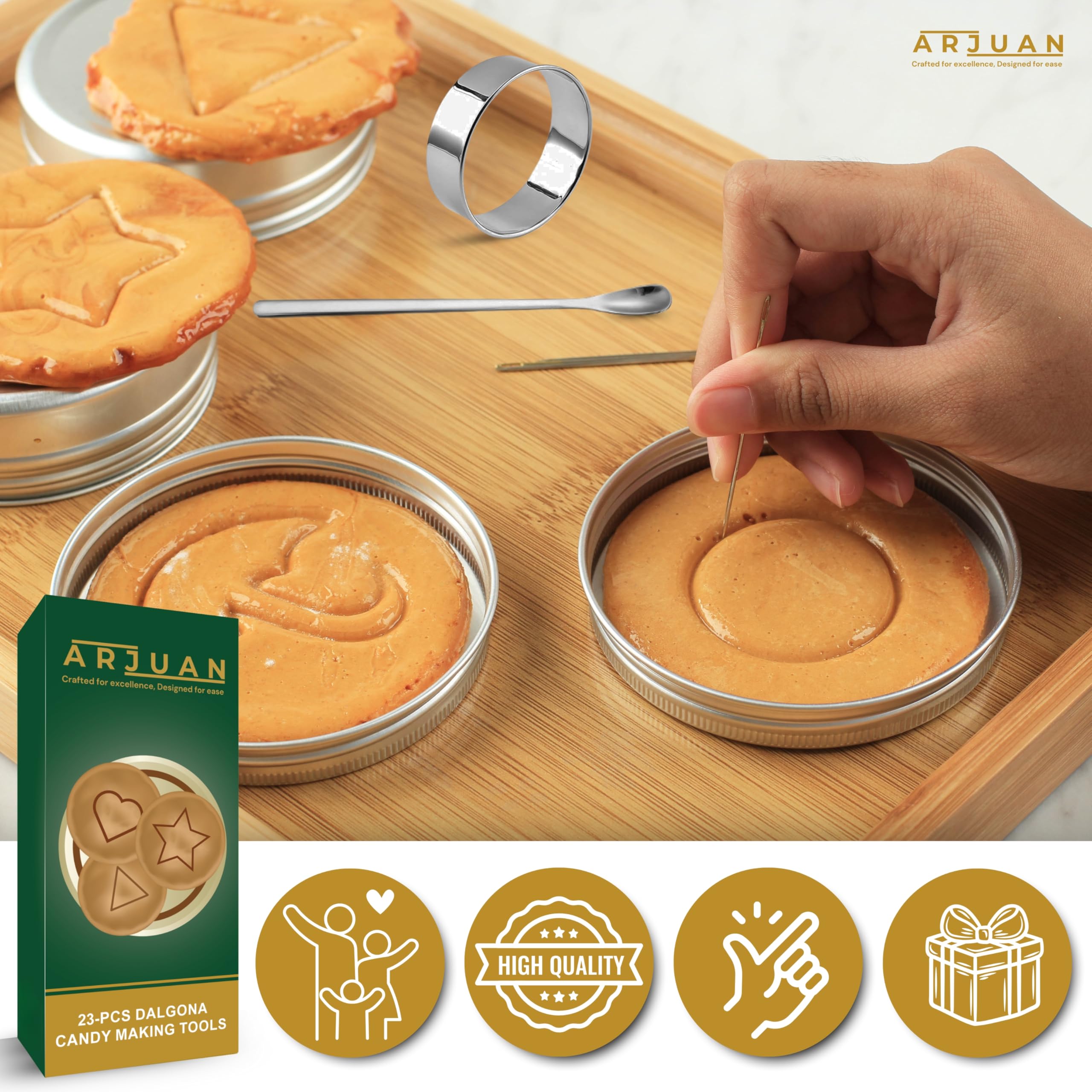 ARJUAN cortadores-galletas-varios: juego versátil para crear dulces y decoraciones.