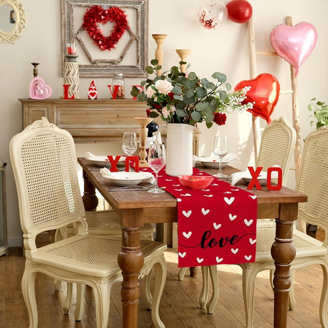 ARKENY corredor de mesa con diseño de amor para decoraciones festivas
