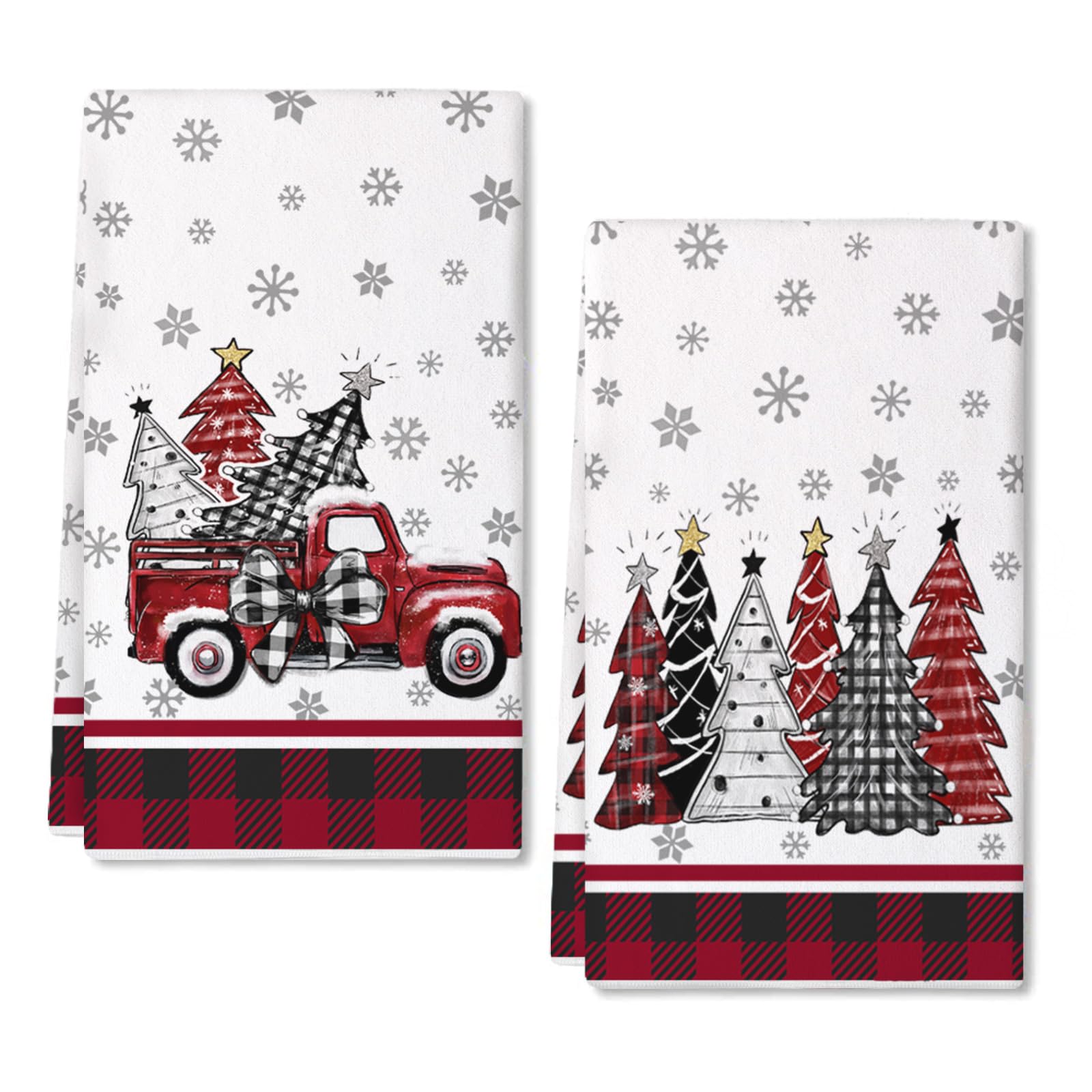 AR KENY: toallas cocina árbol navideño copos, ideal para secar platos.