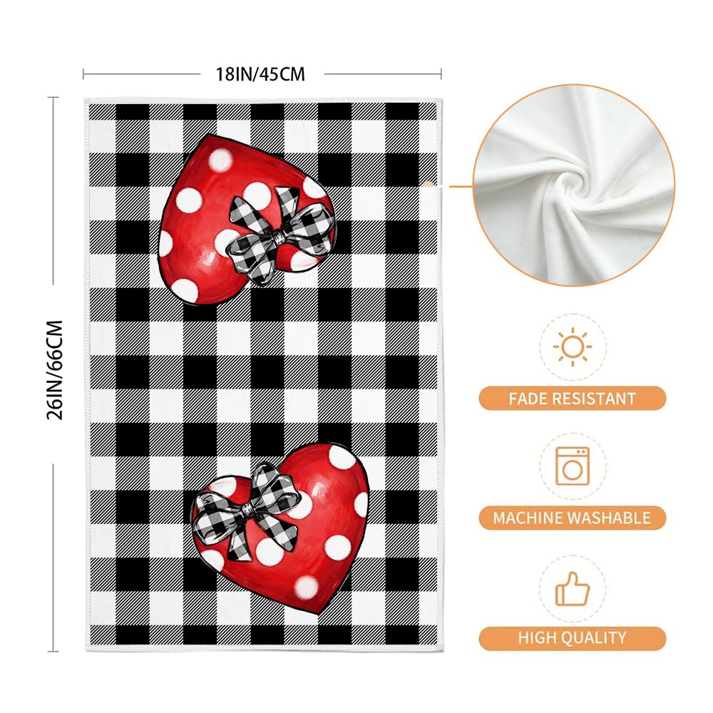ARKENY toalla de cocina con lazo y cuadros para toque romántico.