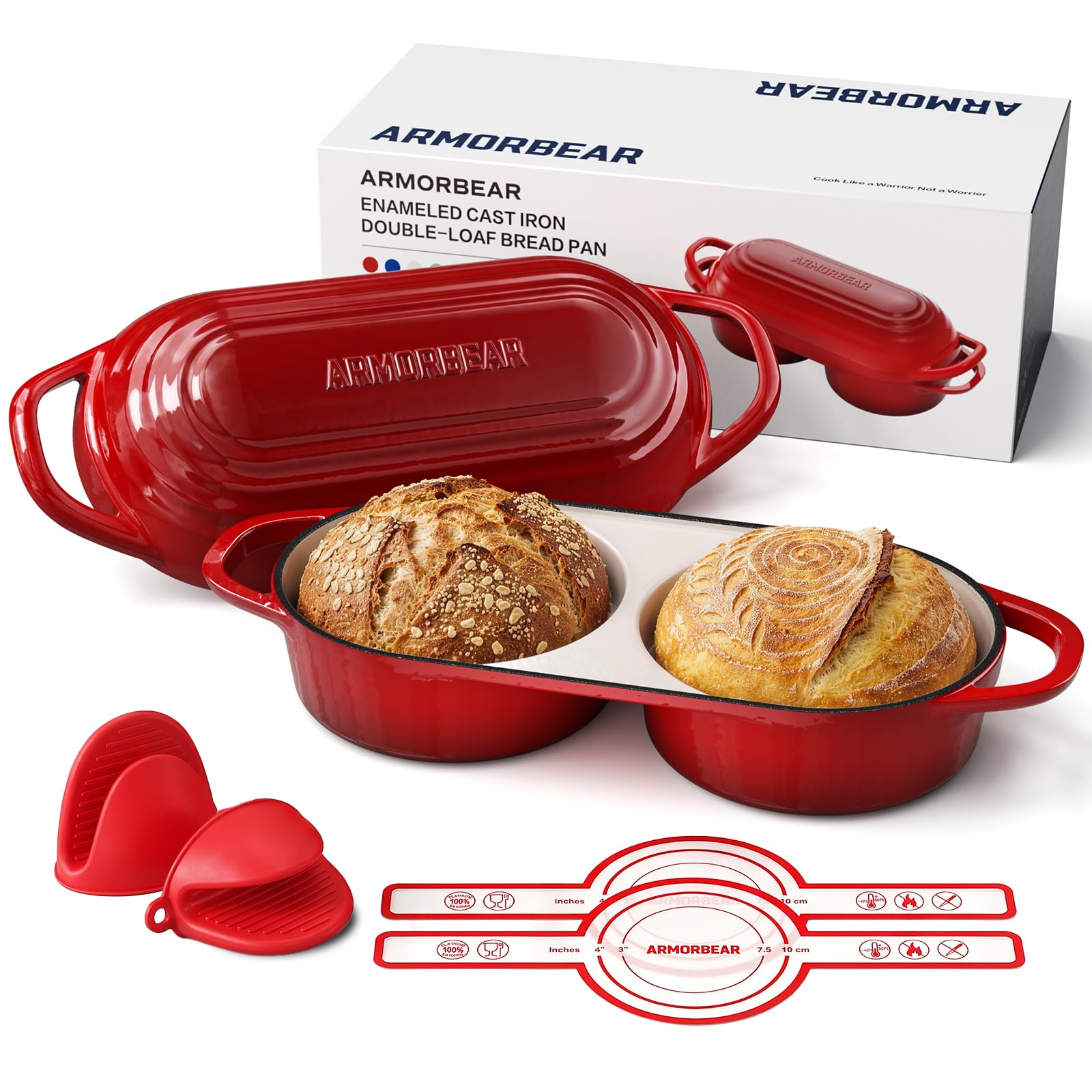 Armorbear mini double dutch oven frontal mostrando acabado rojo y capacidad
