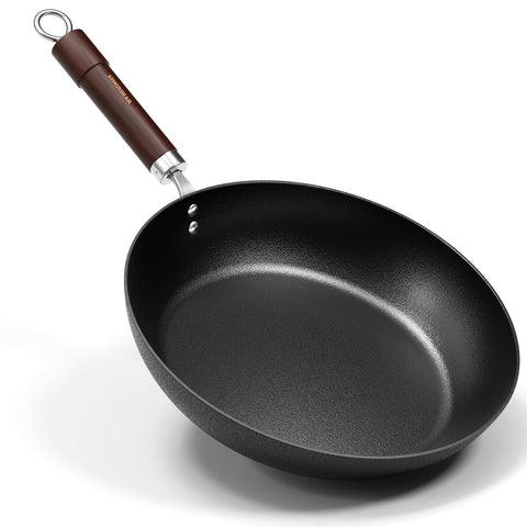 Armorbear Sartén de carbono, superficie pre-sazonada para cocinar con menos aceite.