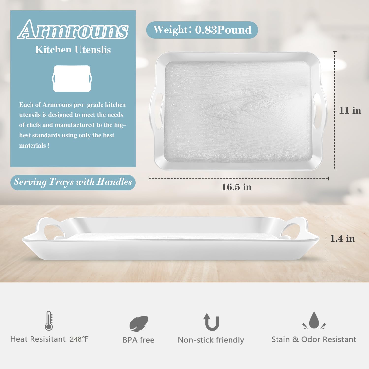 Armrouns con superficie texturizada antideslizante para evitar deslizamientos en la mesa