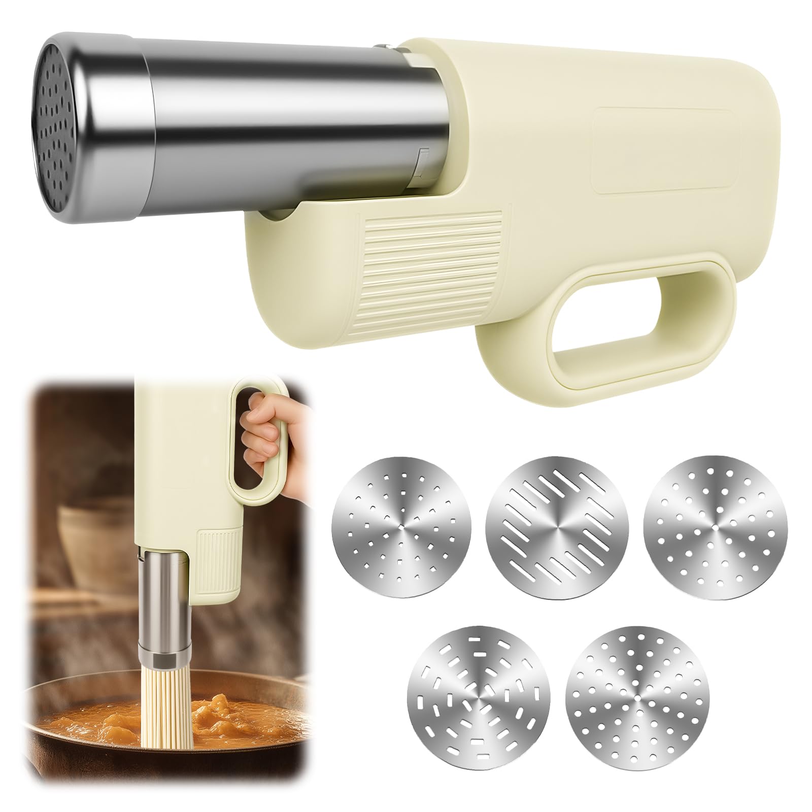 Aroeally 5en1 con discos-intercambiables para pastas caseras, variedad de formas.