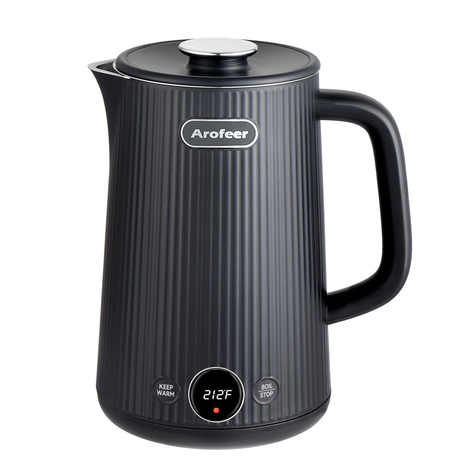 Hervidor Arofeer 1,7 L preparado para varias tazas de té o café.